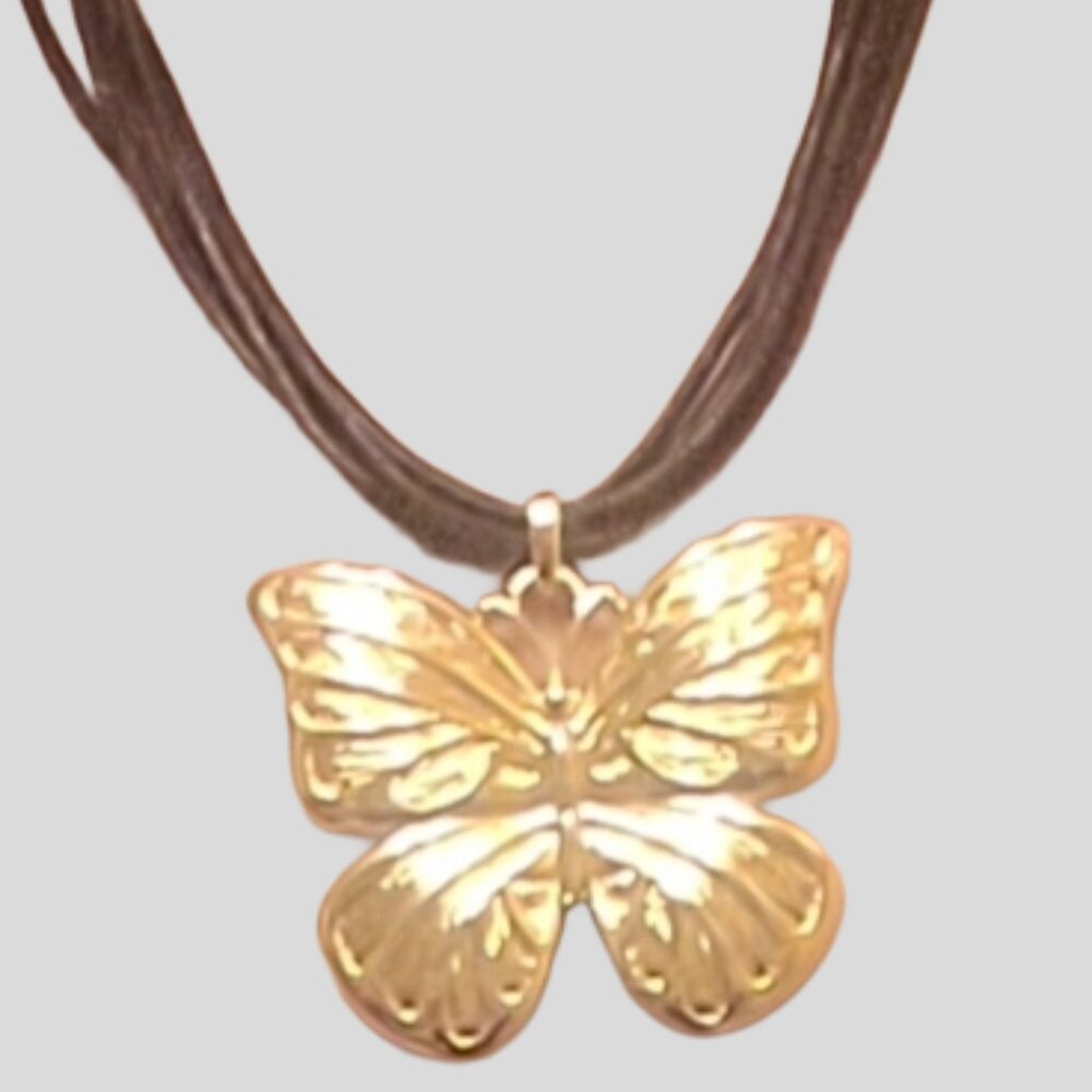 Multi-rope butterfly statement necklace. Brand new. Gift box included. - Picture 3 of 5